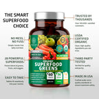 Number One Nutrition USDA Organic Super Greens Tablets

