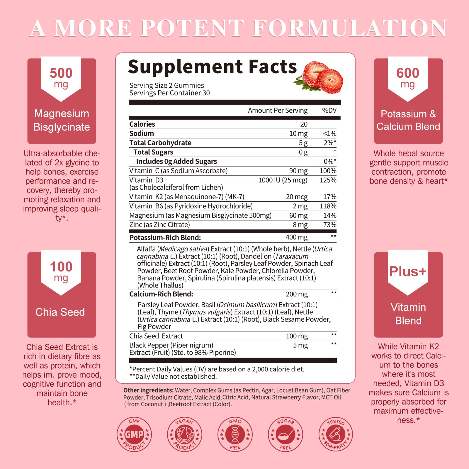 Lukaree Magnesium Potassium Gummies Sleep & Muscle

