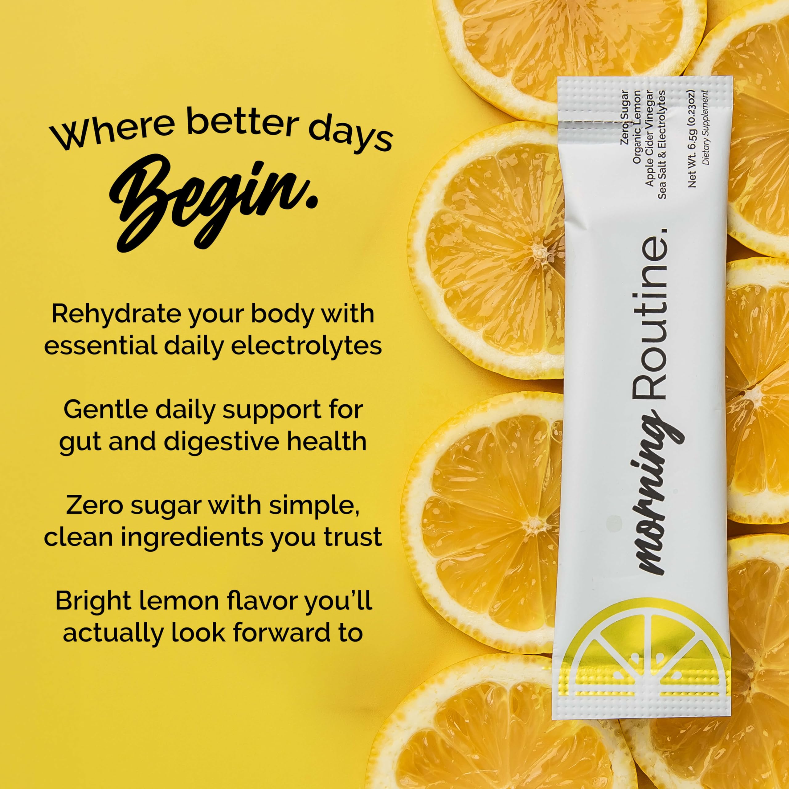 Morning Routine Electrolyte Powder | Lemon ACV Sea Salt

