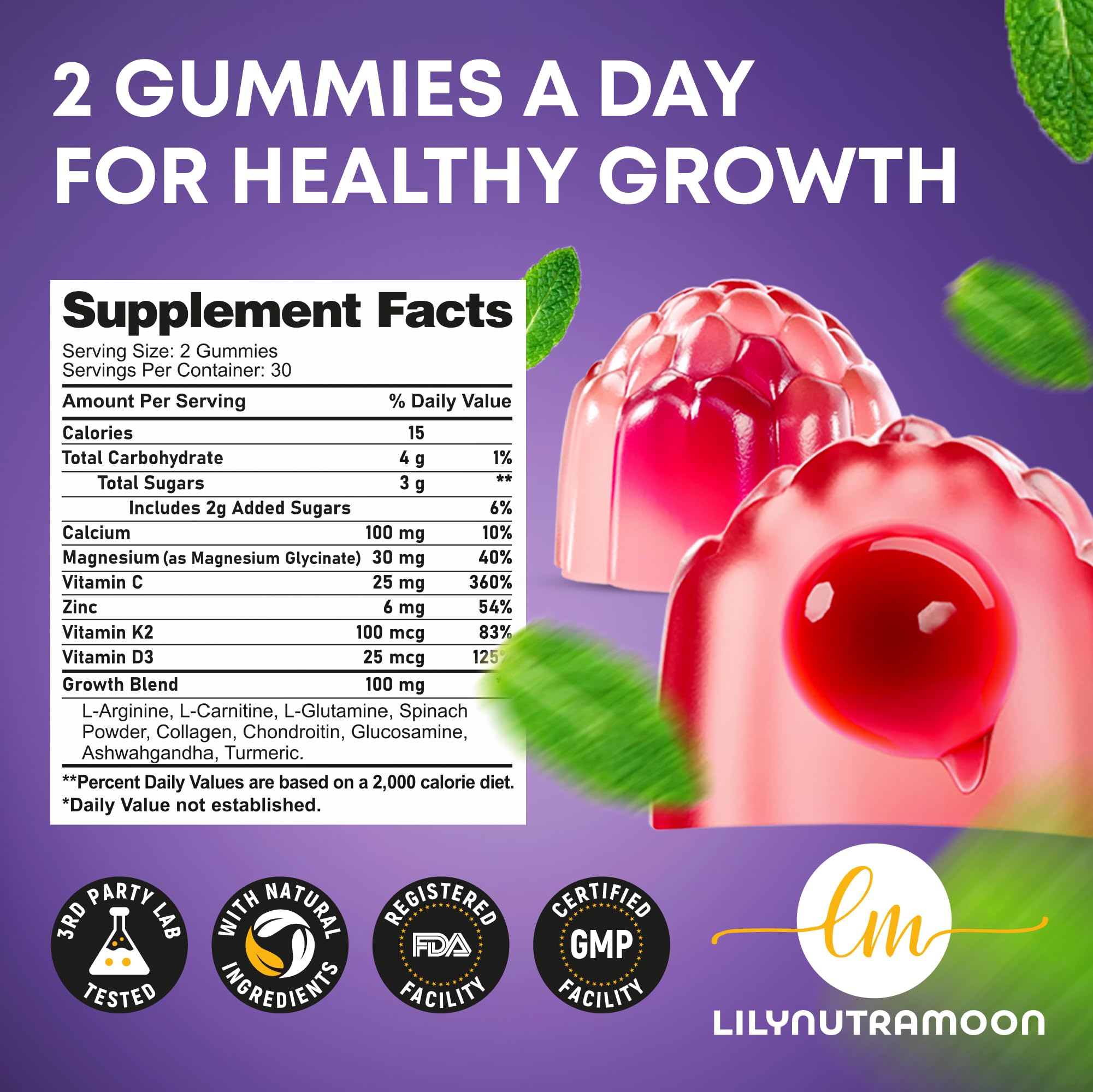 Kids Growth Multivitamin Gummies for Bone Support

