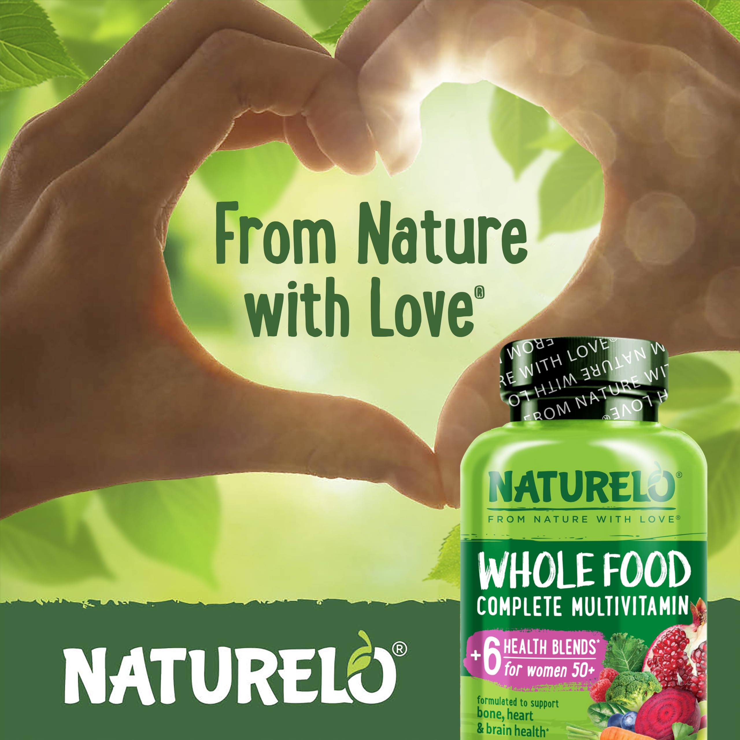 NATURELO Whole Food Multivitamin for Women 50+ Iron Free

