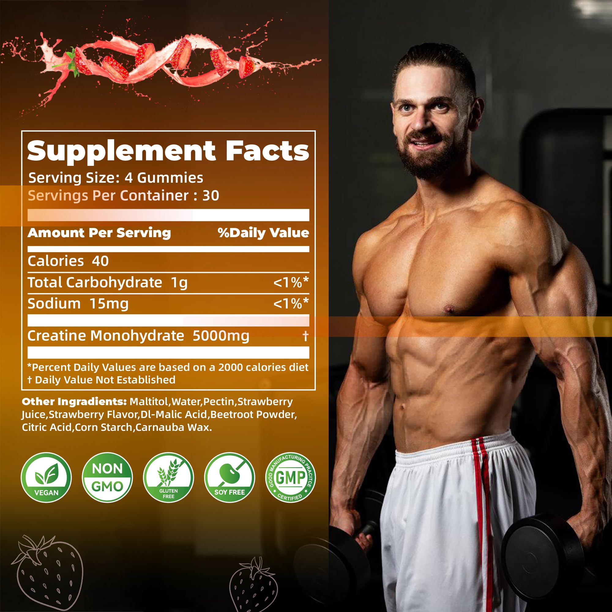 Nutravita Creatine Monohydrate Gummies NSF Certified

