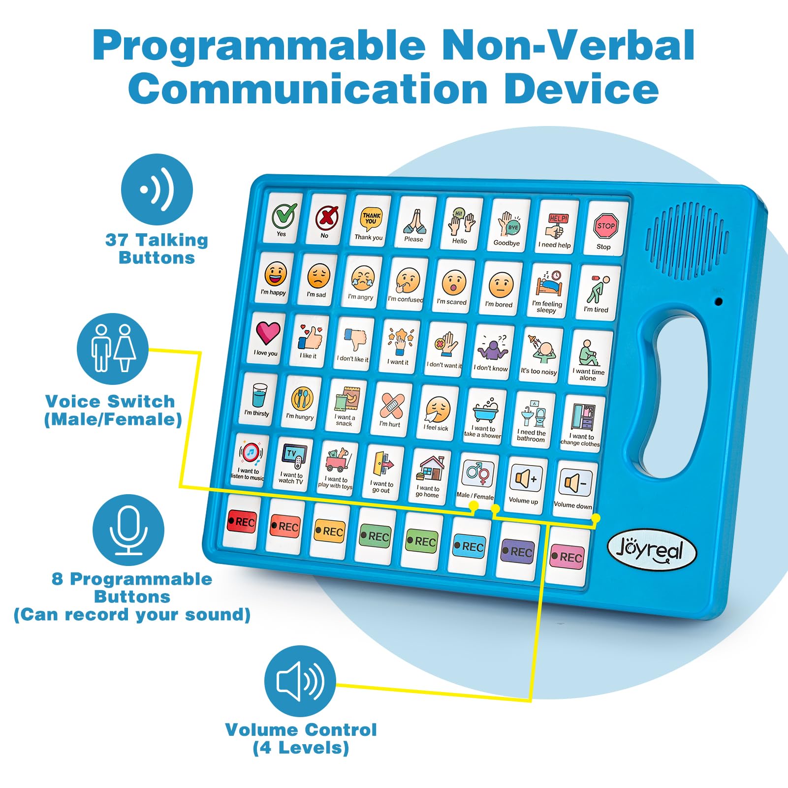 Joyreal AAC Device for Autism - 8-Button Tablet


