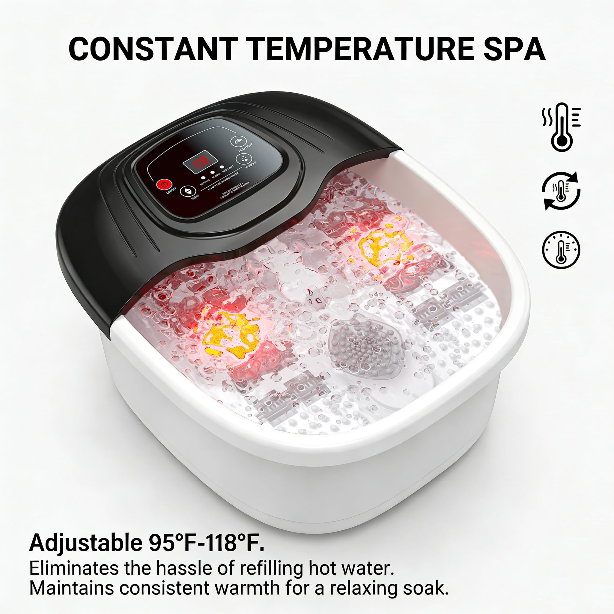 Foot Spa Bath Massager with Heat and Bubbles | Epsom Salt


