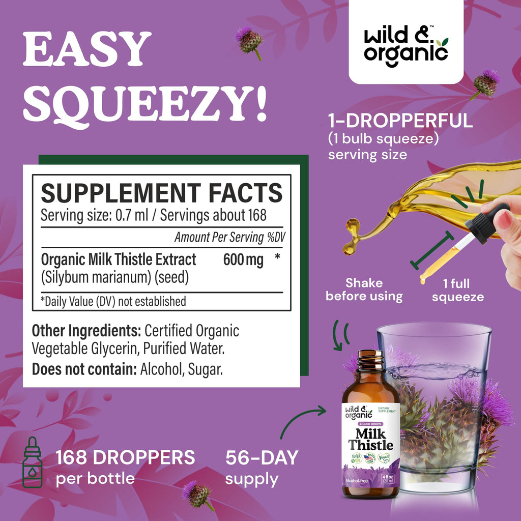Milk Thistle Liquid Drops – Wild & Organic Liver Support


