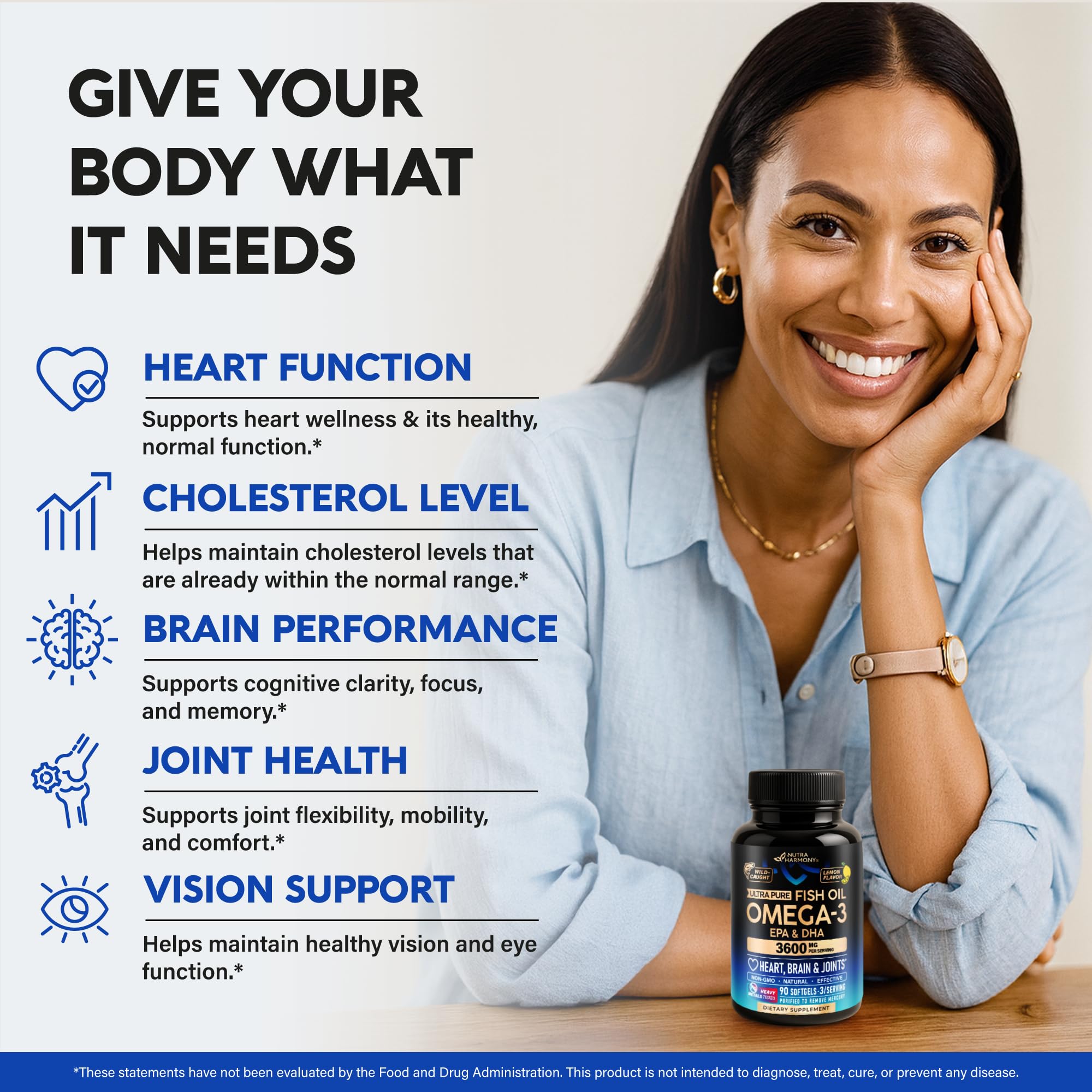 NutraHarmony Omega-3 Fish Oil Supplement

