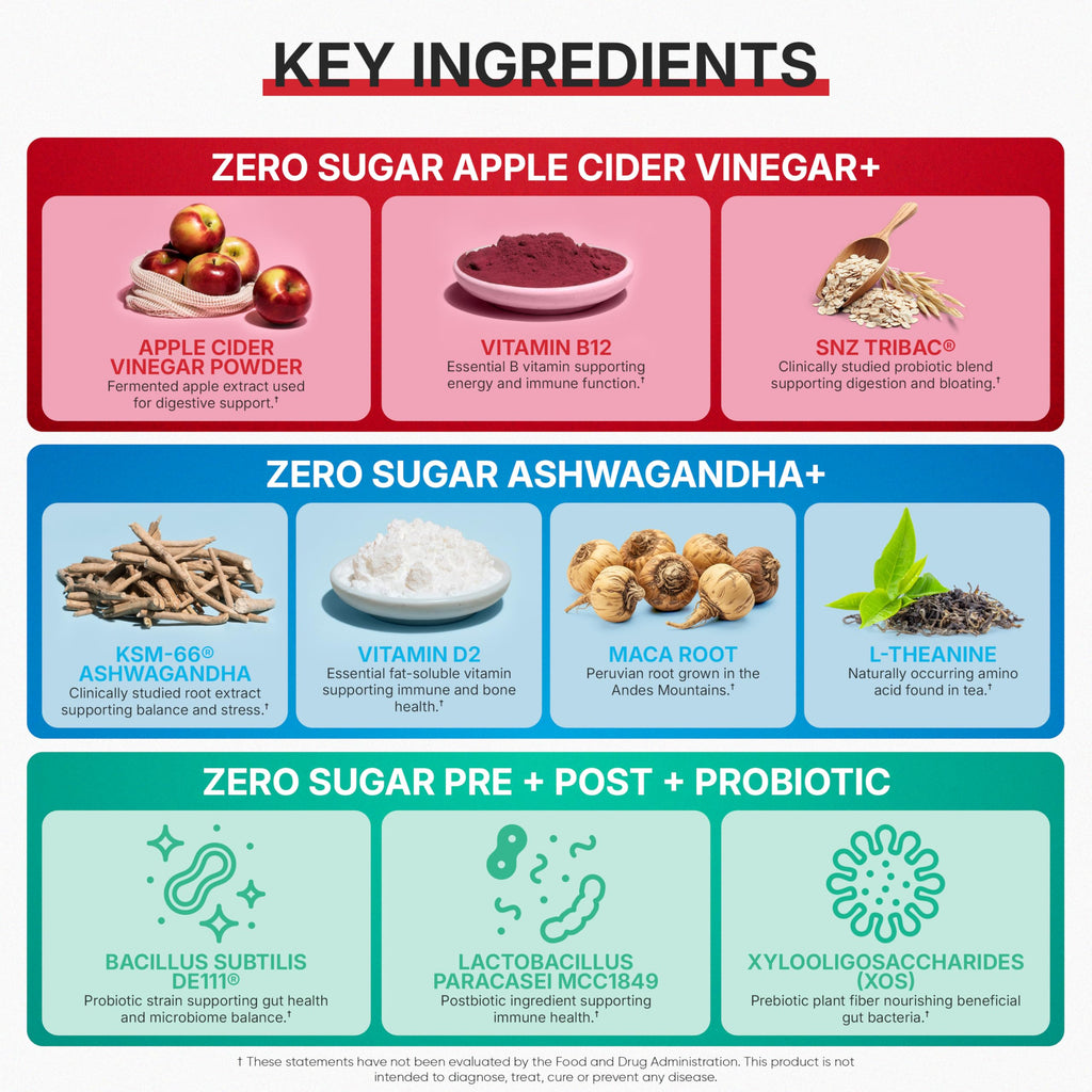 Goli Zero Sugar 3-in-1 Wellness Gummies | Digestive Health


