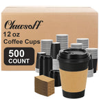 Clawsoff Leak-Proof Disposable Coffee Cups with Lids