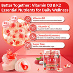 Vitamin D3 K2 Gummies Sugar Free for Bone & Immune Health

