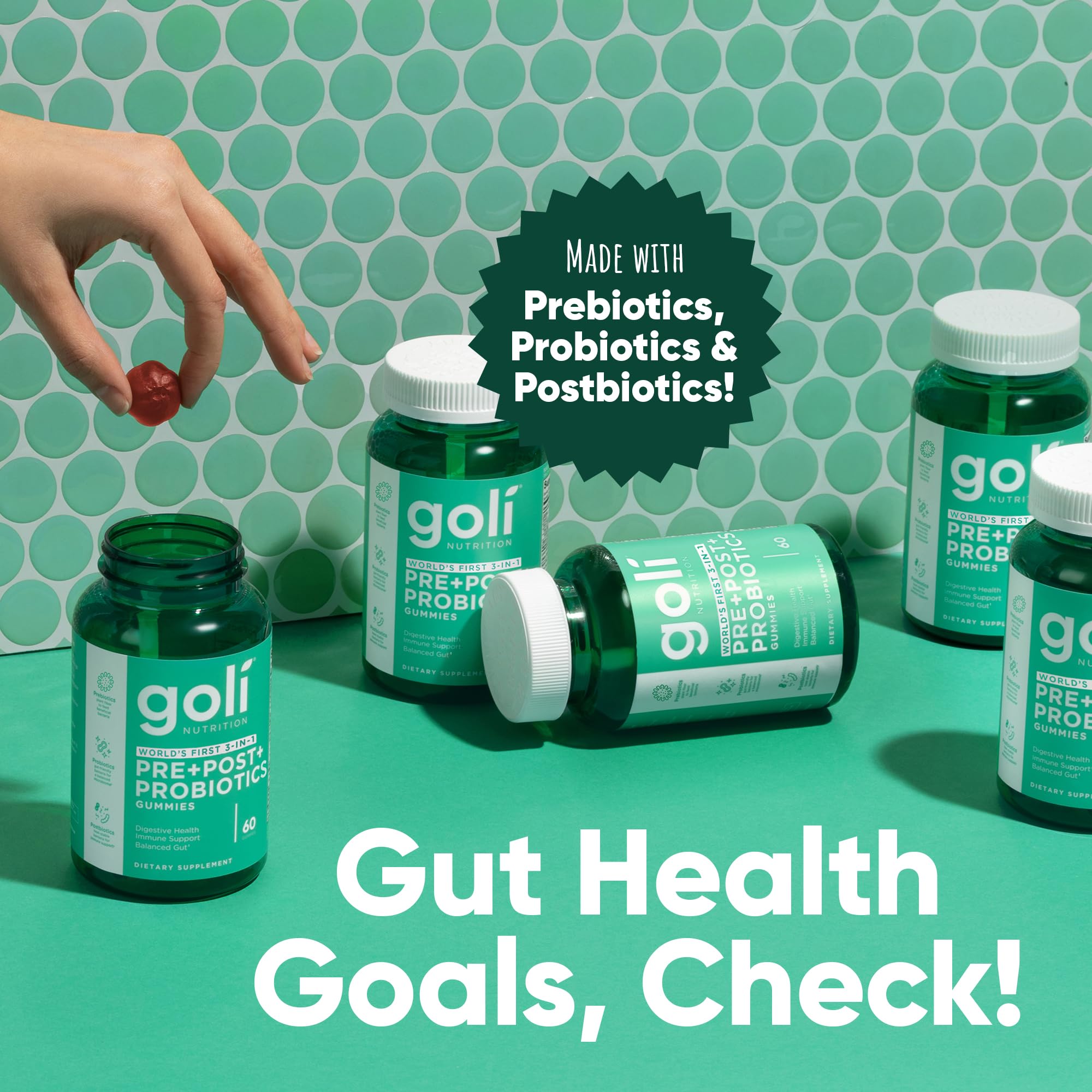 Goli Pre Pro Postbiotic Gummies - 3-in-1 Formula

