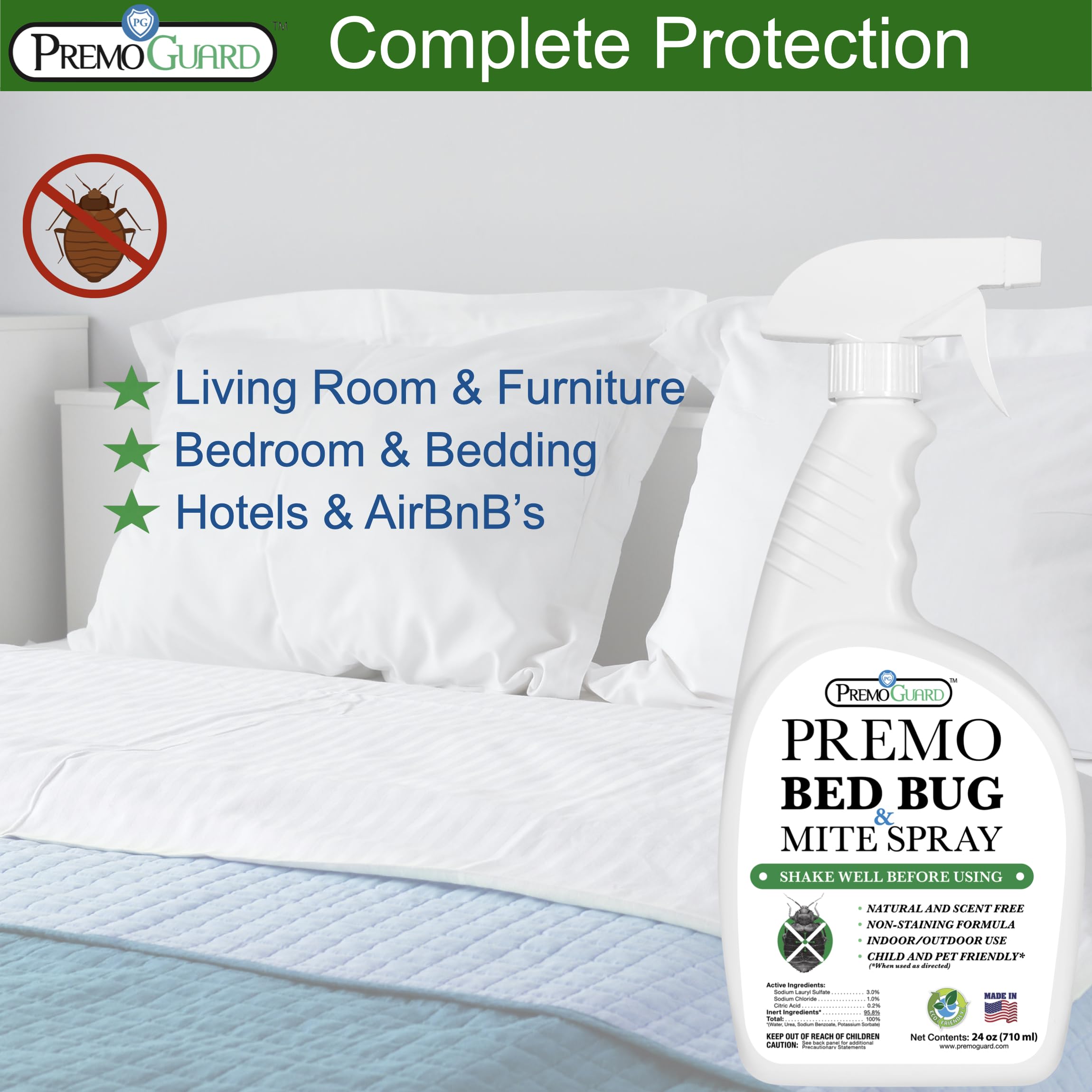 Premo Guard Bed Bug Killer Spray | Natural & Safe

