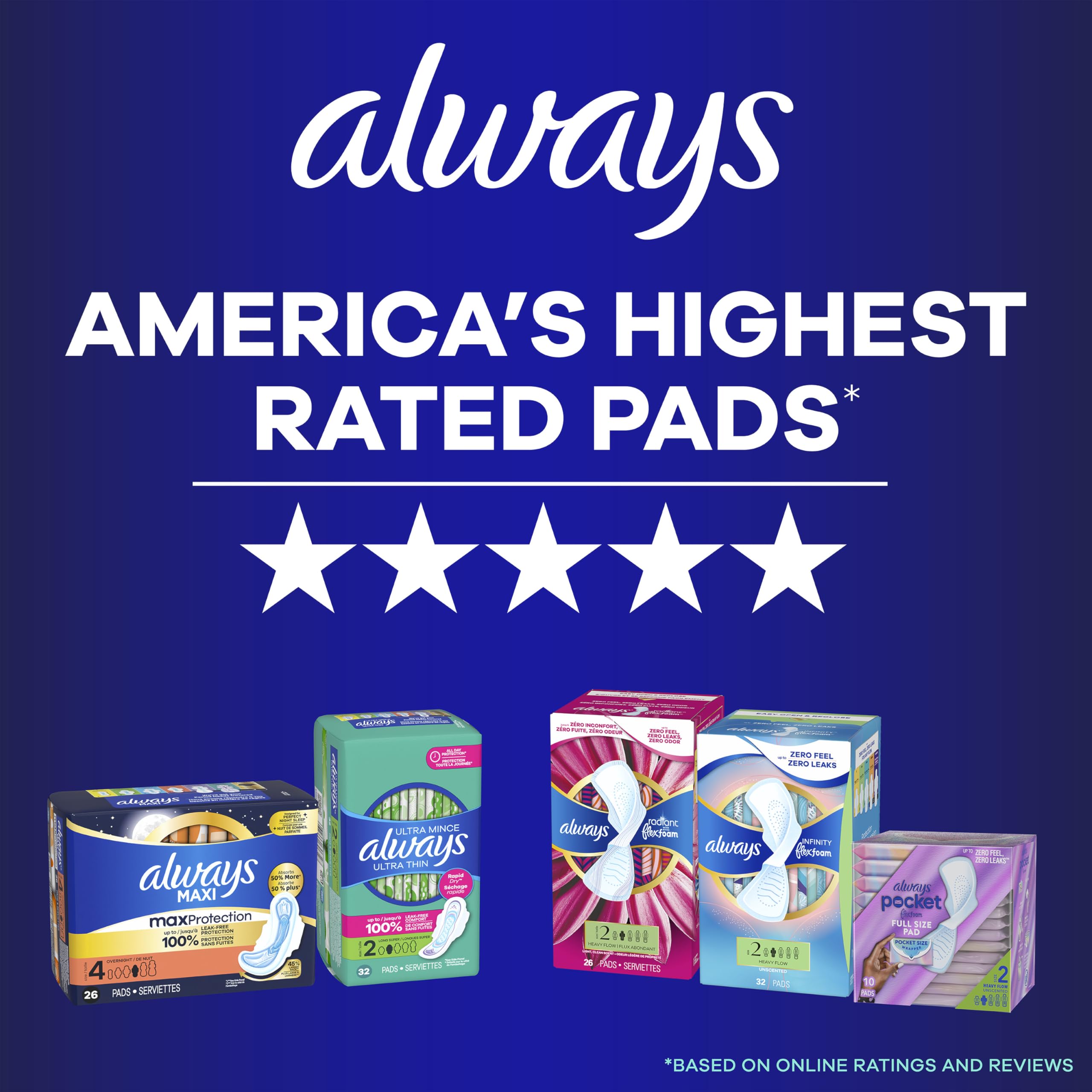 Always Maxi Overnight Pads with Wings Extra Heavy Unscented

