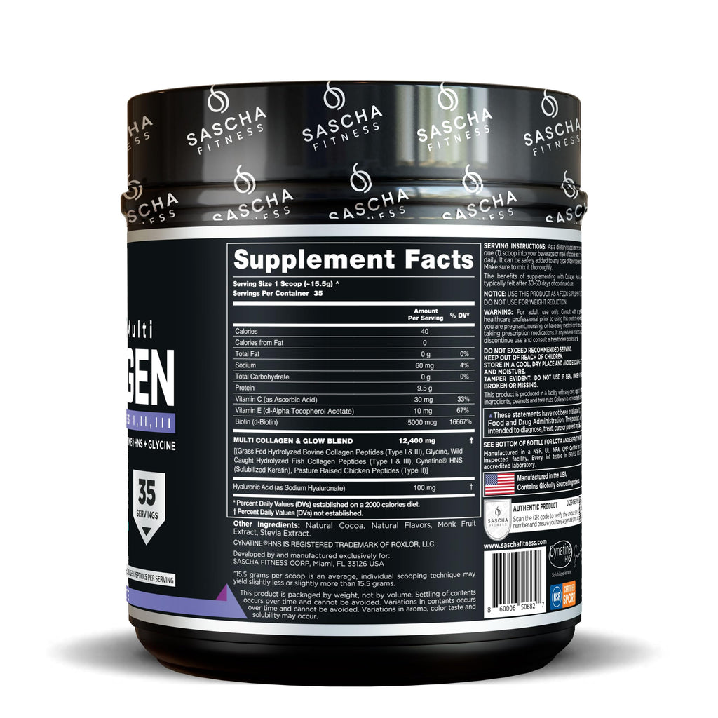 SASCHA FITNESS Collagen Peptides with Hyaluronic Acid

