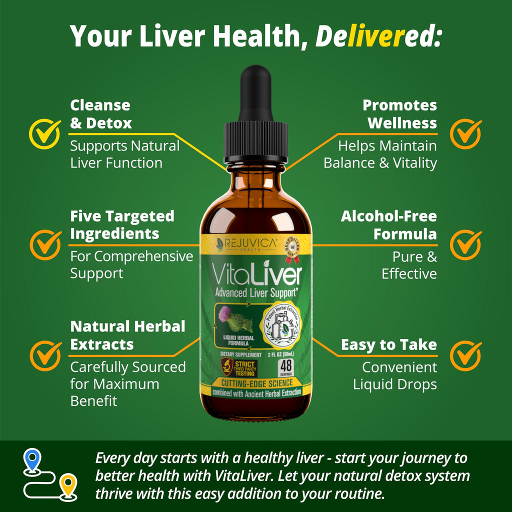 Rejuvica VitaLiver Liver Detox Drops | Alcohol-Free Liquid

