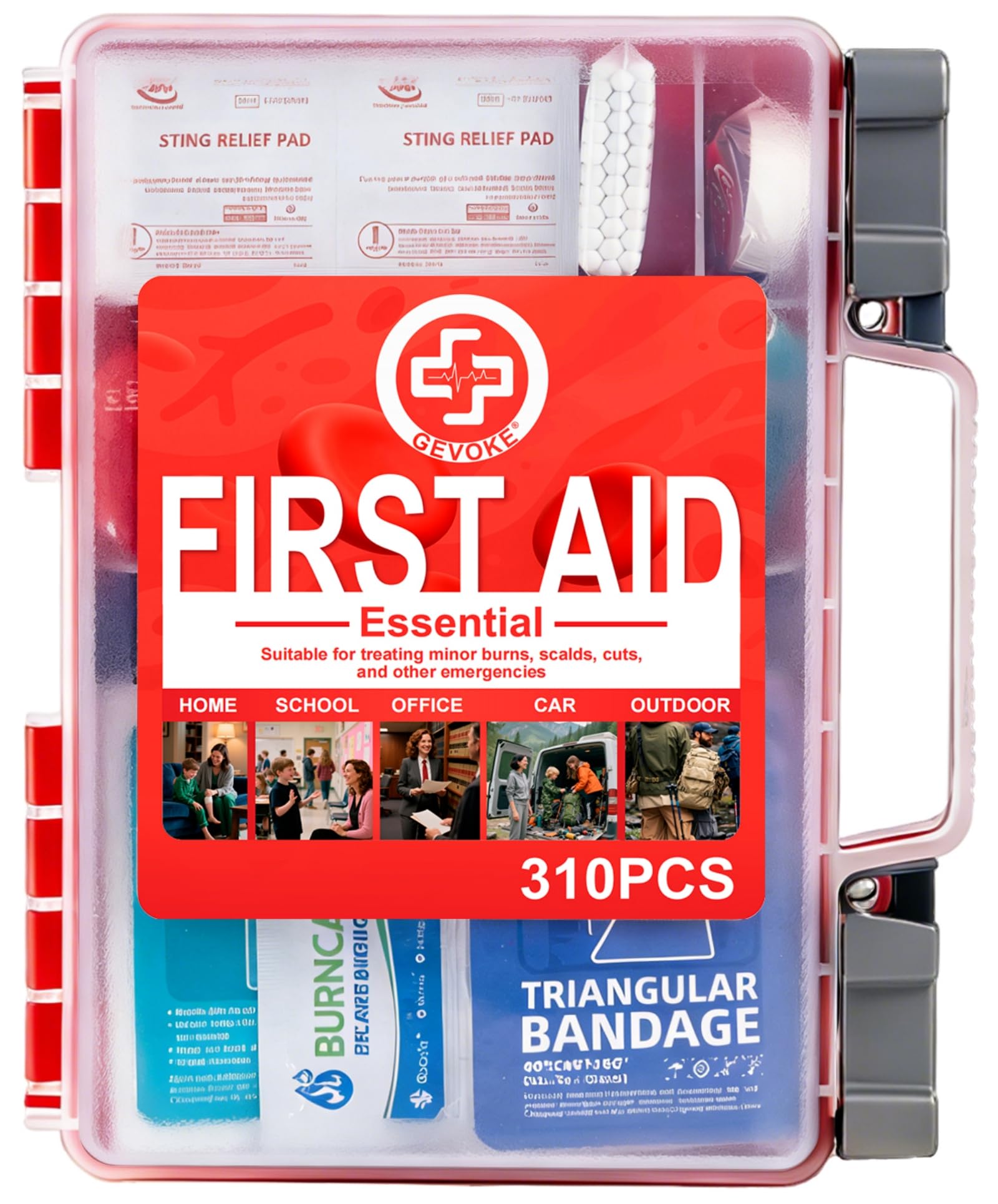 Gevoke Professional First Aid Kit HardCase for Home & Travel