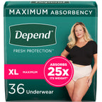 Depend Fresh Protection Women's Incontinence Underwear Maximum Absorbency