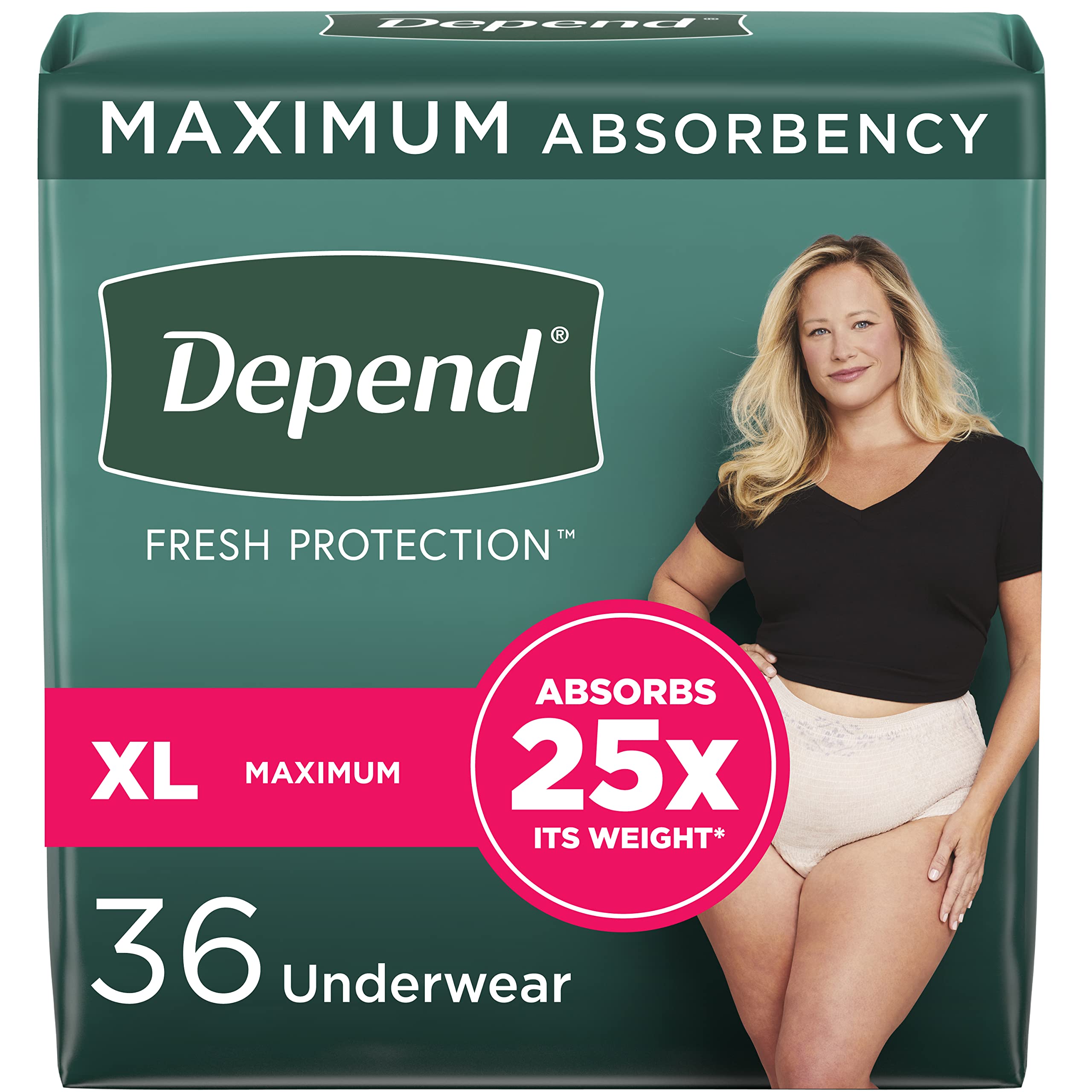 Depend Fresh Protection Women's Incontinence Underwear Maximum Absorbency