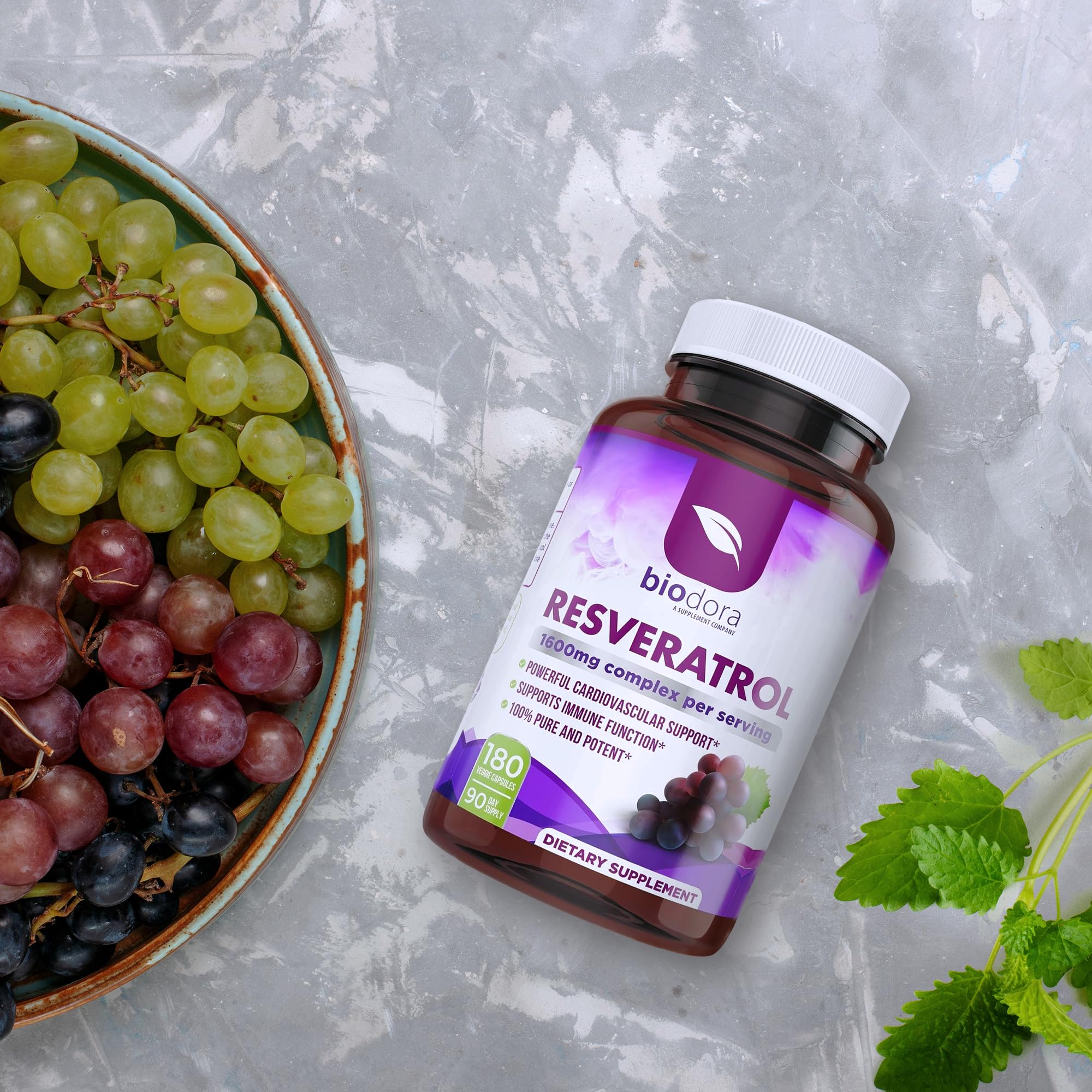 Trans-Resveratrol Antioxidant Supplement with Green Tea

