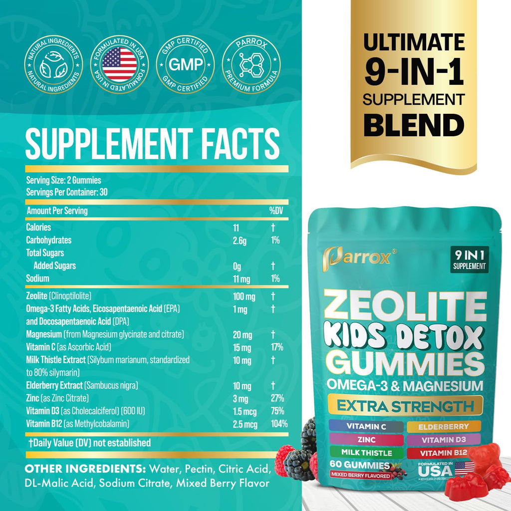 Parrox Zeolite Kids Detox Gummies for Daily Wellness

