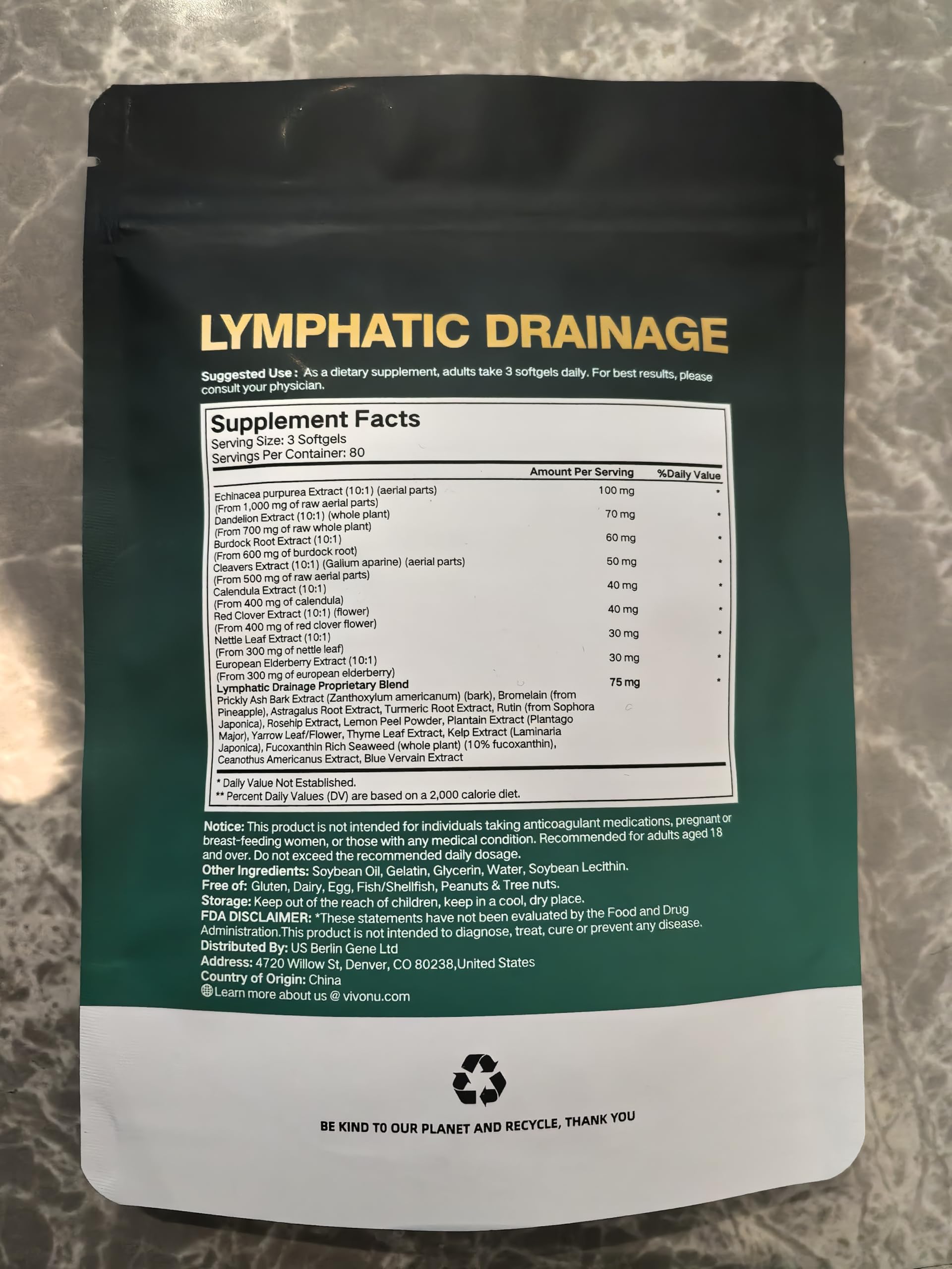 Lymphatic Support Supplement 21-in-1 Herbal Blend

