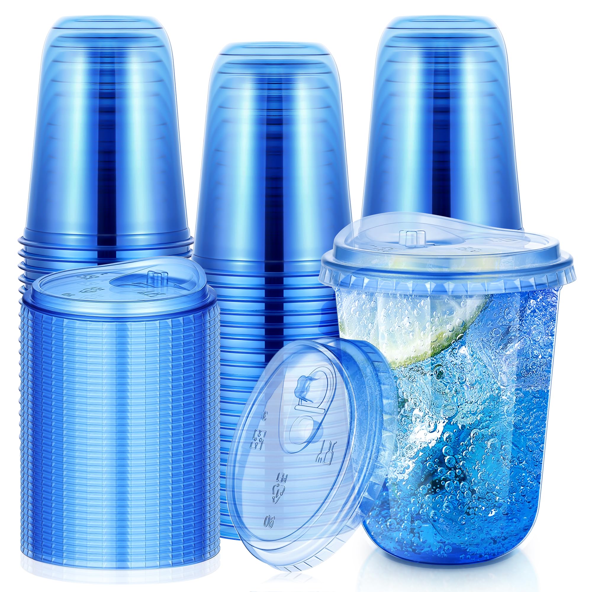 KesaPlan Disposable PET Cups with Sip Lids