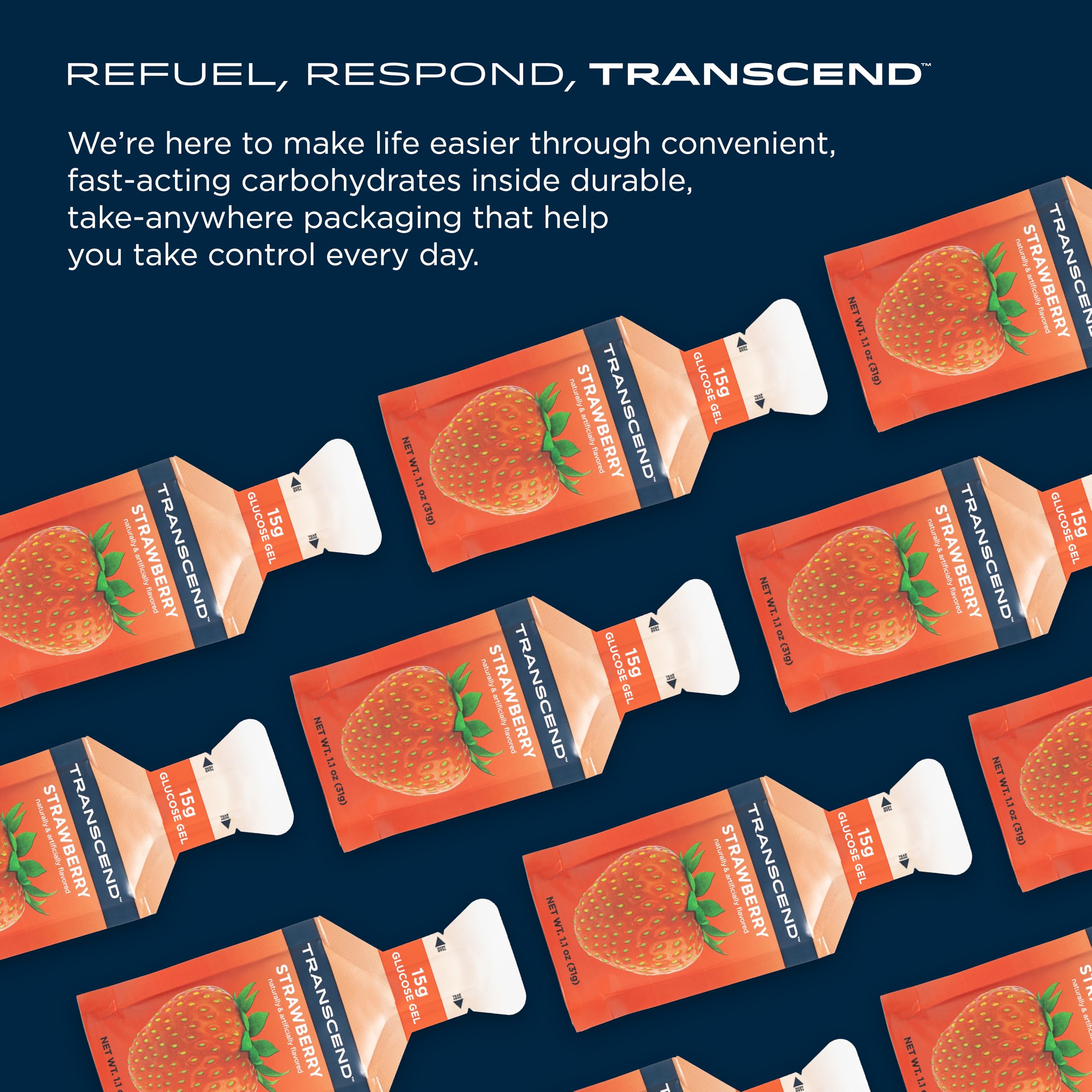 Carb Gel by Transcend Foods - Fast-Acting, Gluten Free

