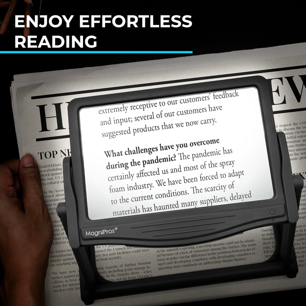 MAGNIPROS LED Page Magnifier 5X with Anti-Glare Lens

