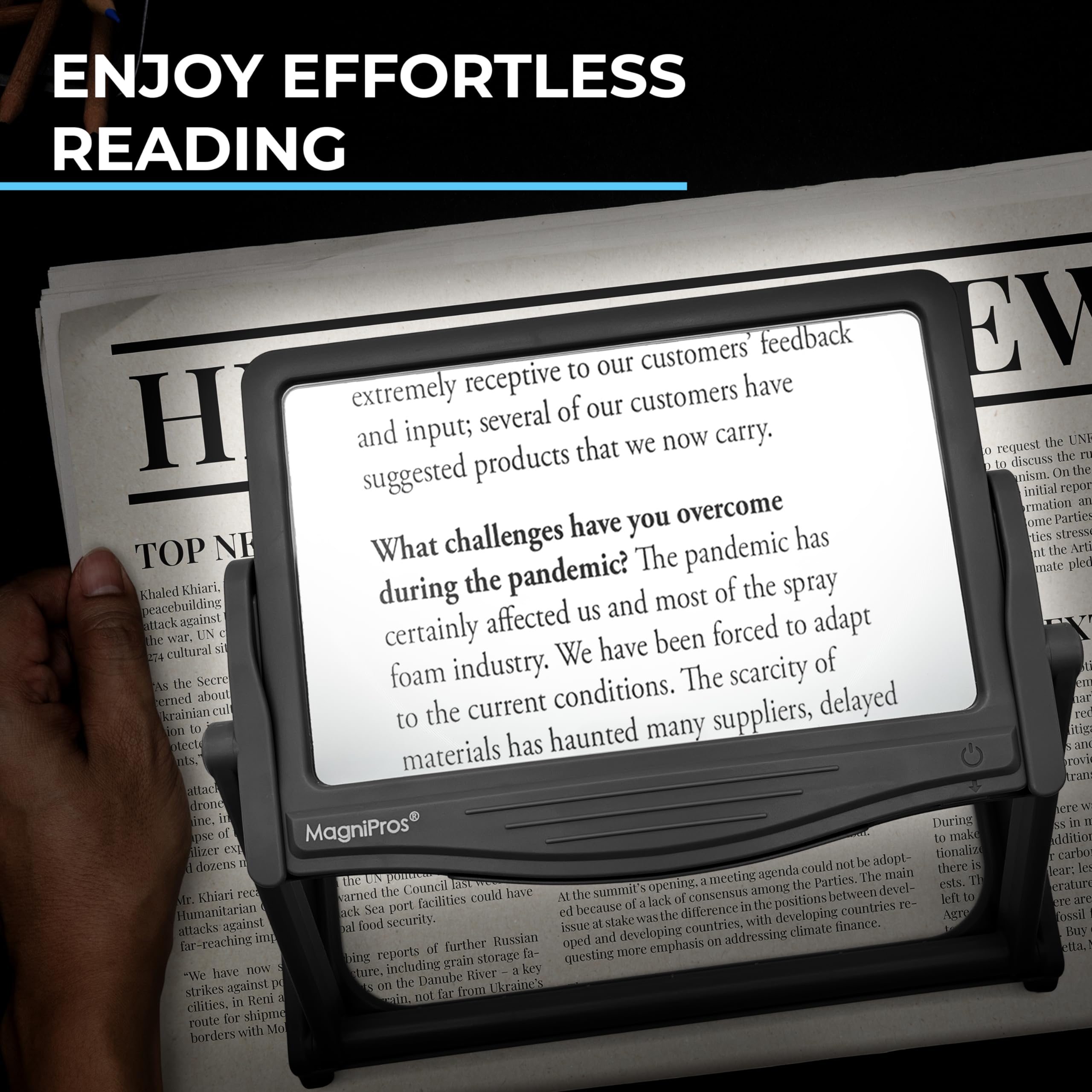MAGNIPROS LED Page Magnifier 5X with Anti-Glare Lens

