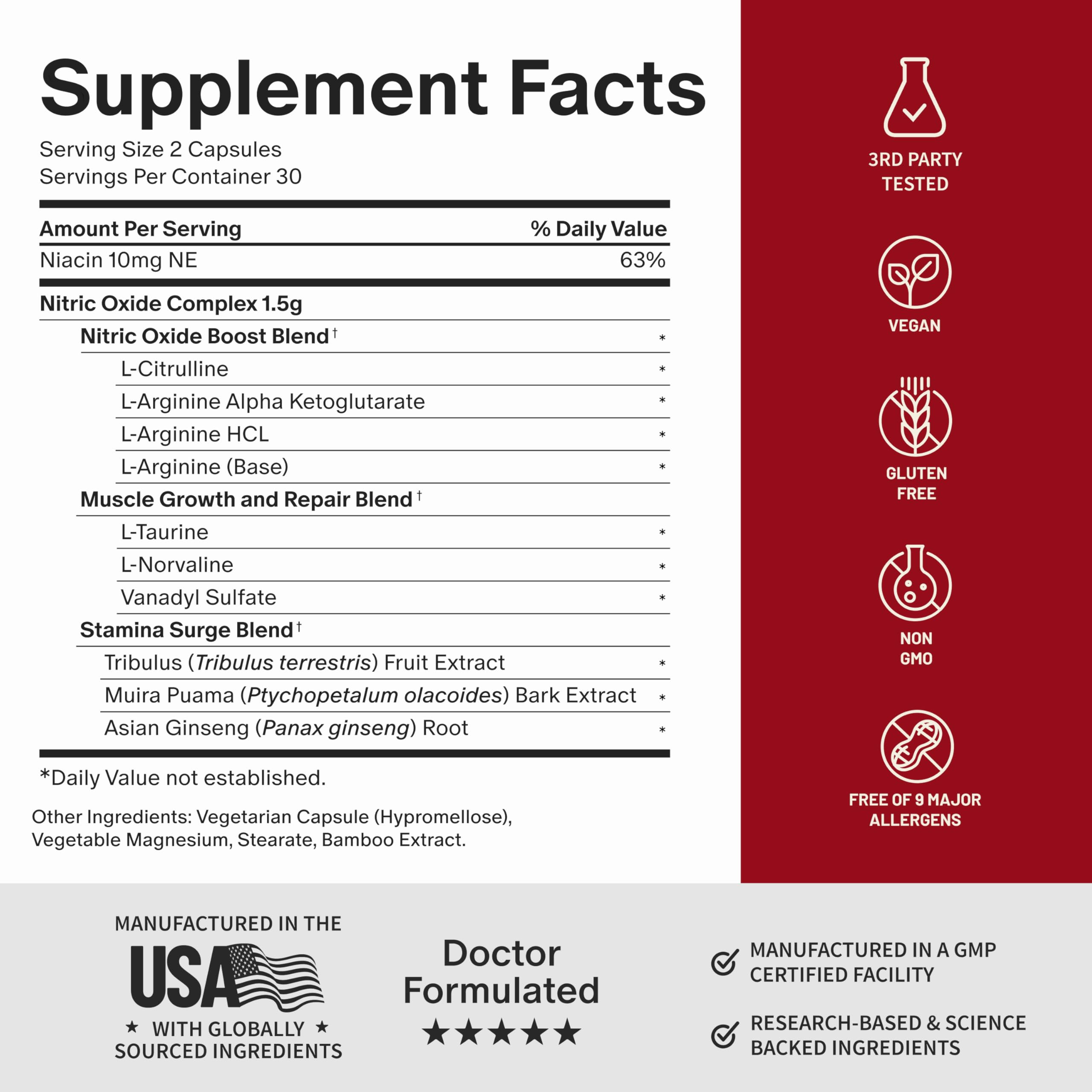 Snap Supplements Nitric Oxide Booster L-Citrulline L-Arginine

