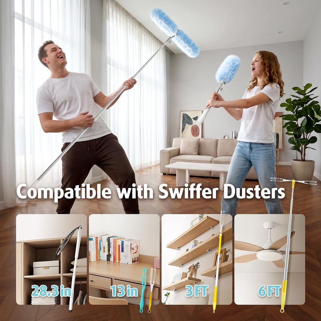 Extendable Microfiber Duster with Double-Head

