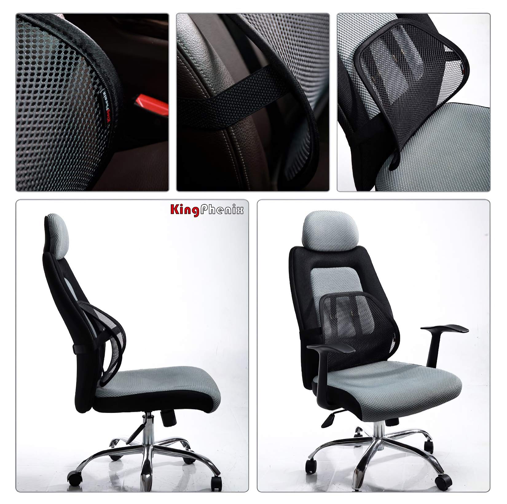 kingphenix Lumbar Support Cushion for Car and Office

