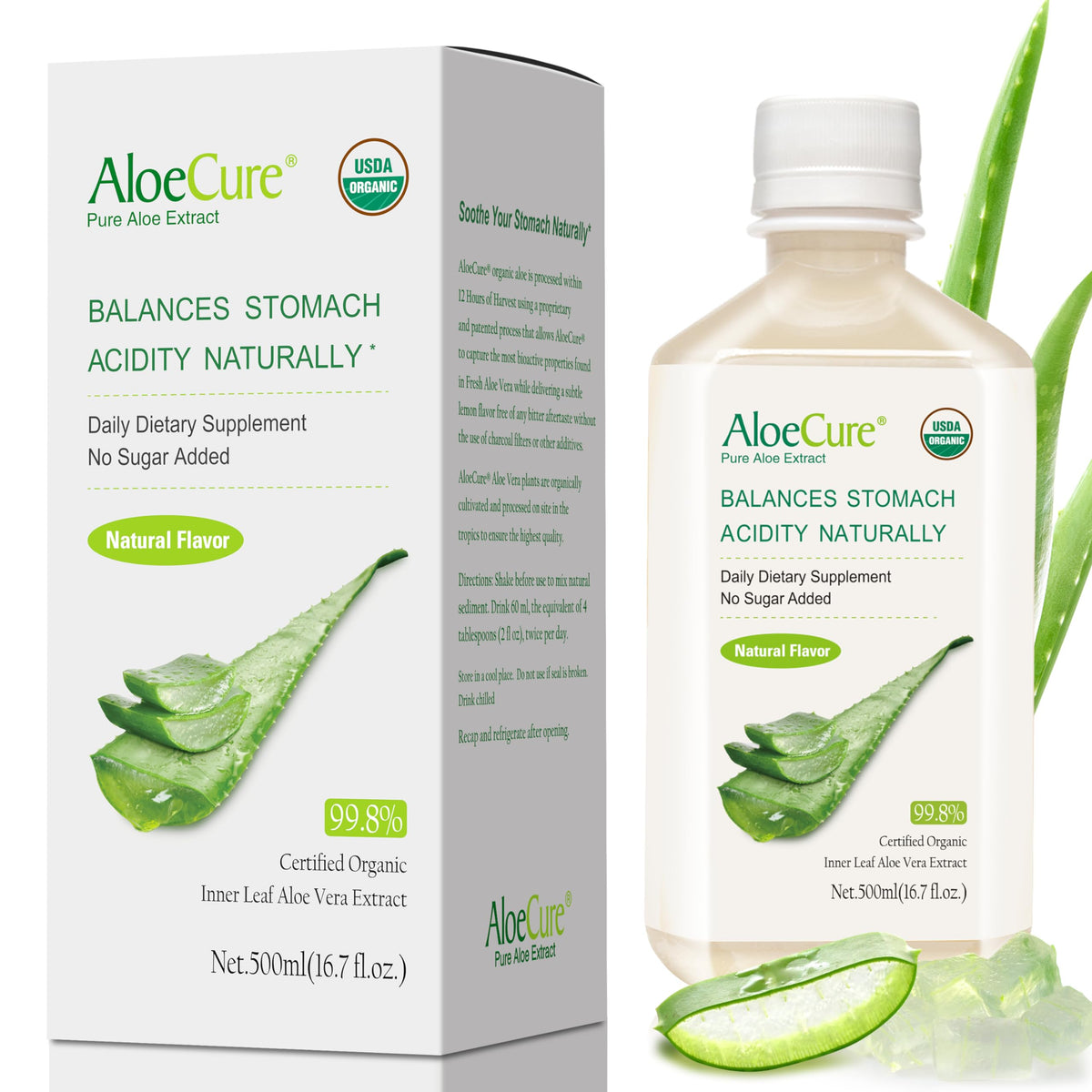 Aloe Vera Juice by AloeCure, USDA Organic