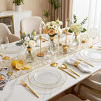 Rubtlamp Clear Plastic Plates with Gold Rim

