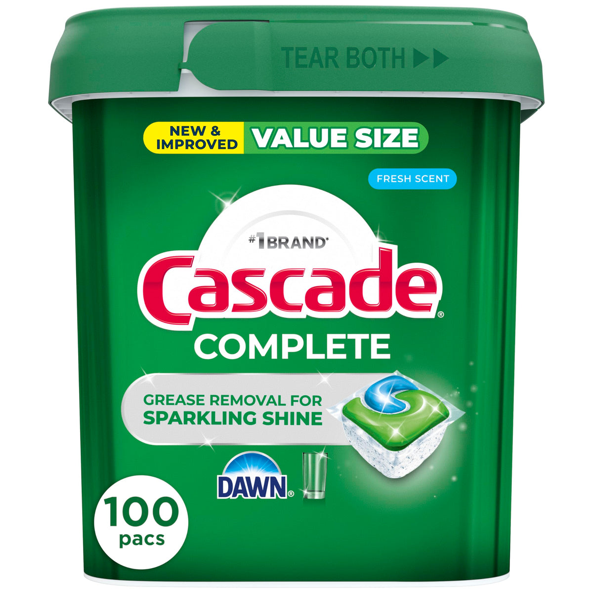 Cascade Complete Dishwasher Pods - Fresh Scent, Phosphate-Free, Premeasured ActionPacs