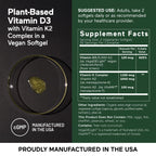 Vitamin D3 K2 by Smarter Nutrition – Vegan D3 5000 IU

