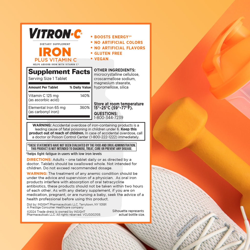 Vitron-C Iron Supplement with Vitamin C | High Potency

