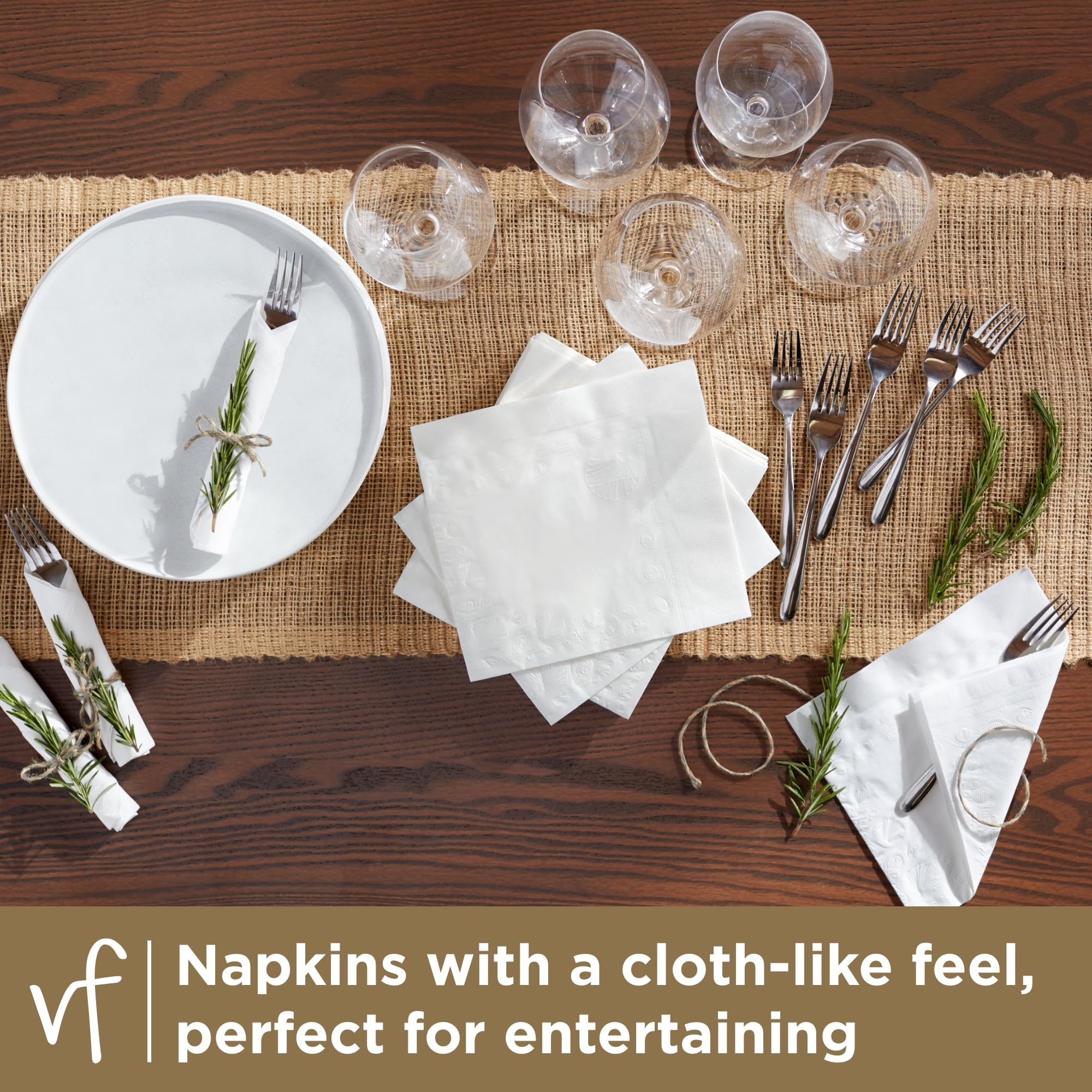 Vanity Fair Entertain Paper Napkins - 3-Ply Cloth-Like

