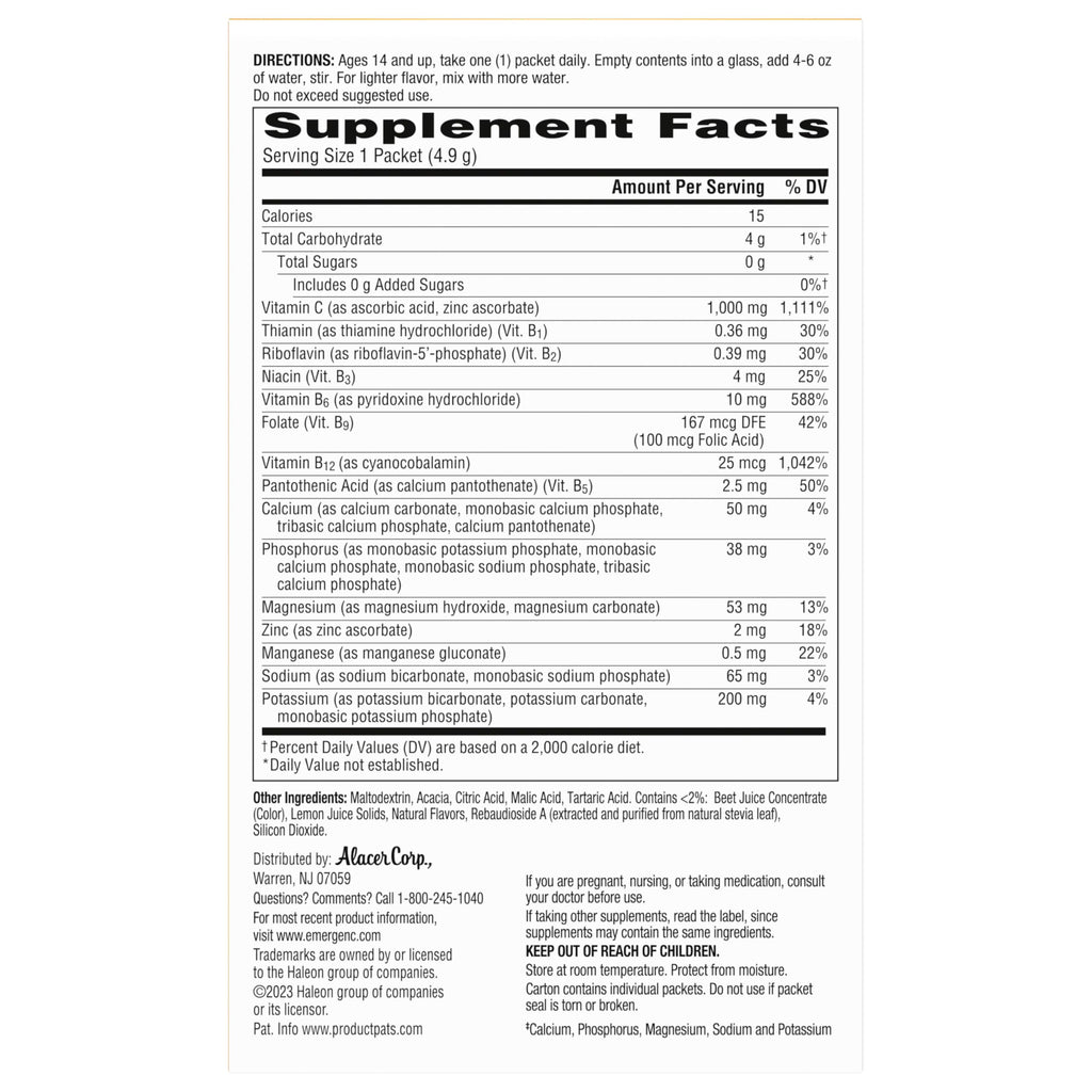 Emergen-C Vitamin C Powder 1000 mg Raspberry Lemonade

