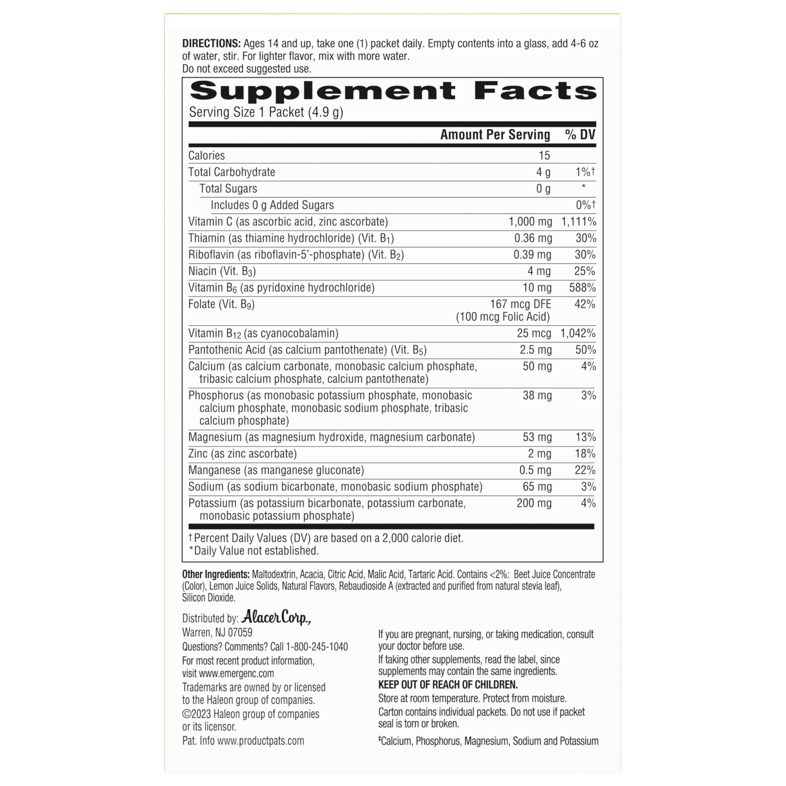 Emergen-C Vitamin C Powder 1000 mg Raspberry Lemonade

