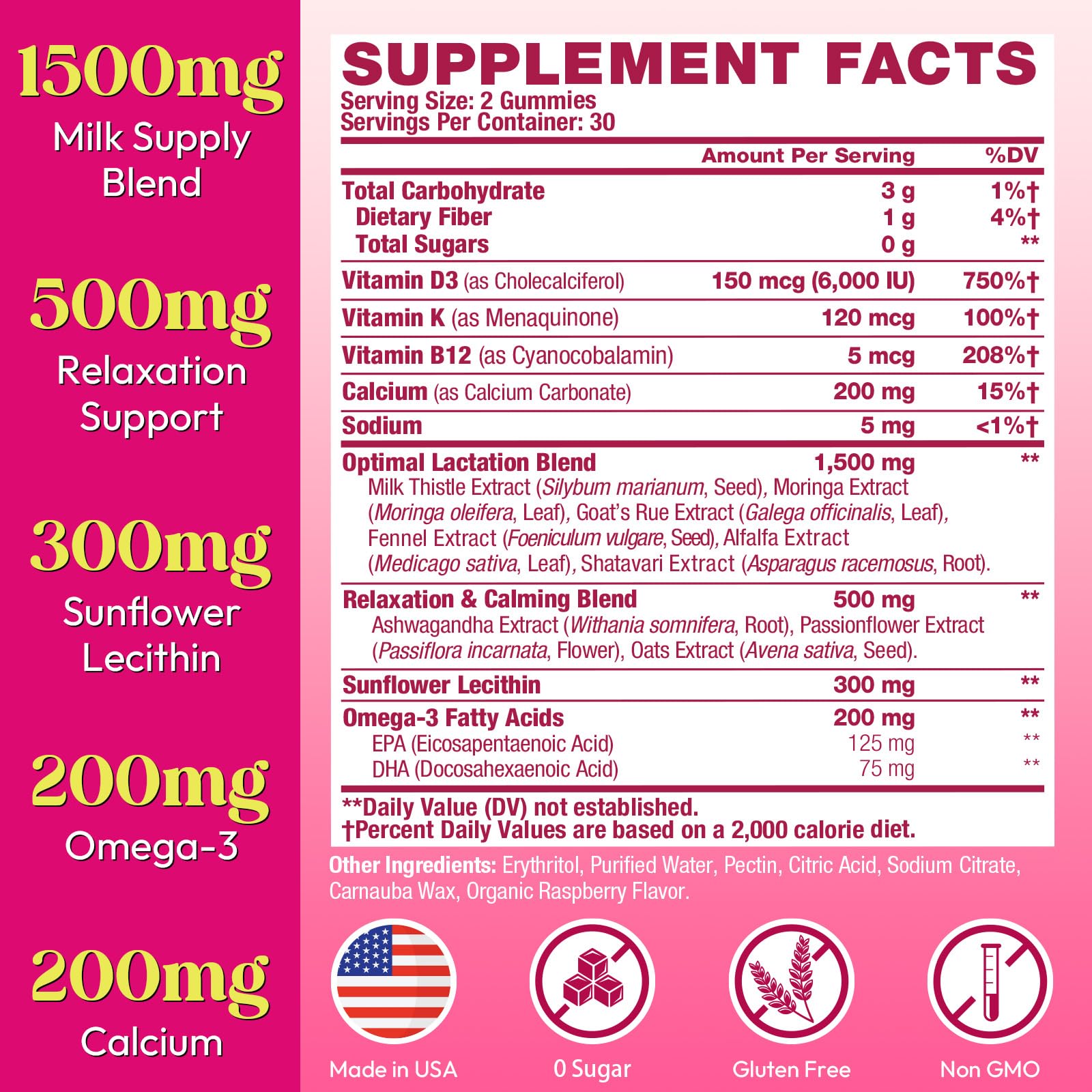 Lactation Gummies for Breastfeeding Support with Milk Thistle

