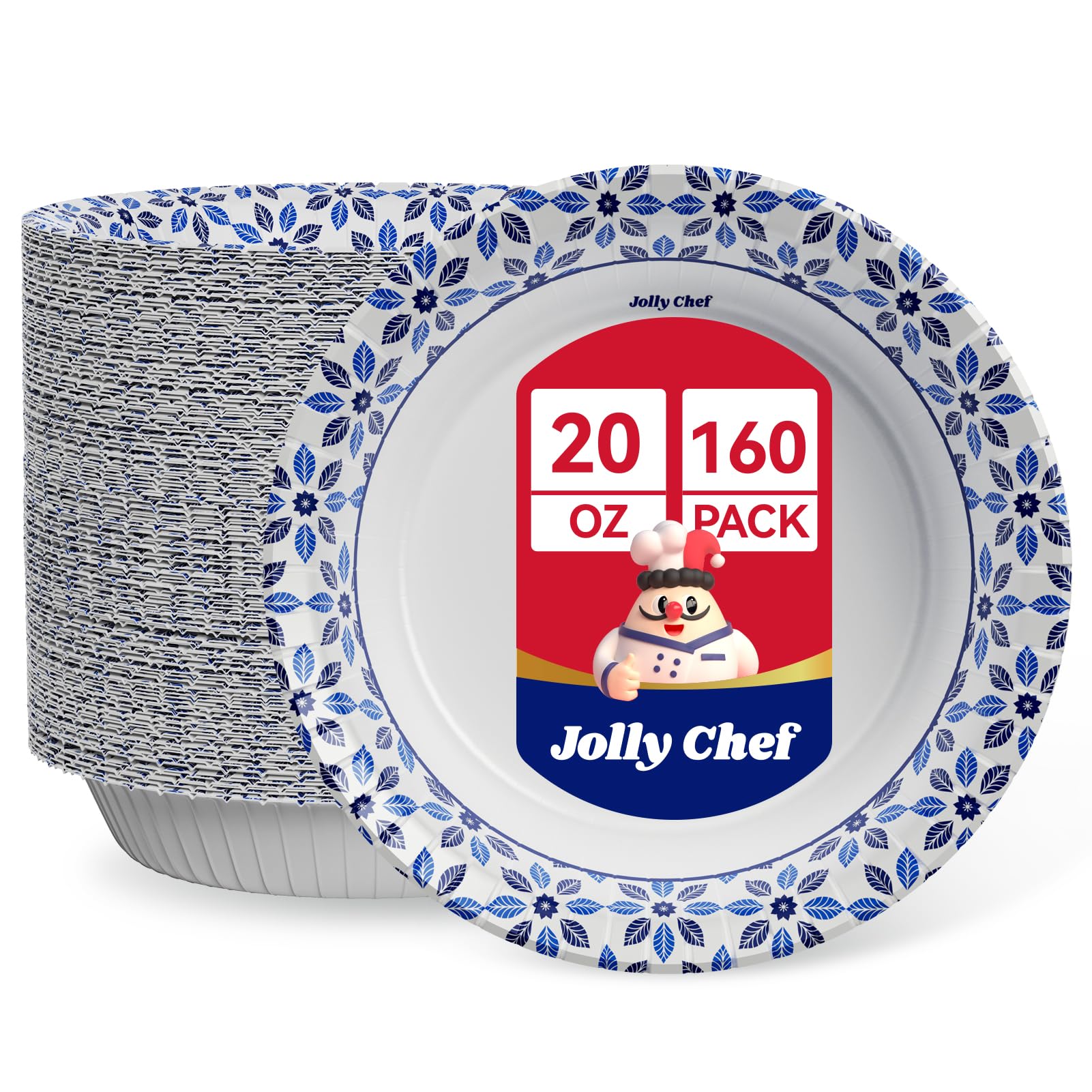 JOLLY CHEF Disposable Paper Bowls | Heavy Duty Soak-Proof

