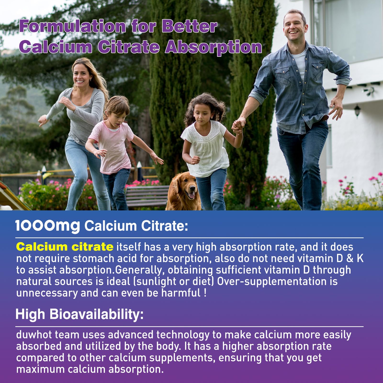 Calcium Citrate Gummies 1000mg by duwhot for Bone & Muscle

