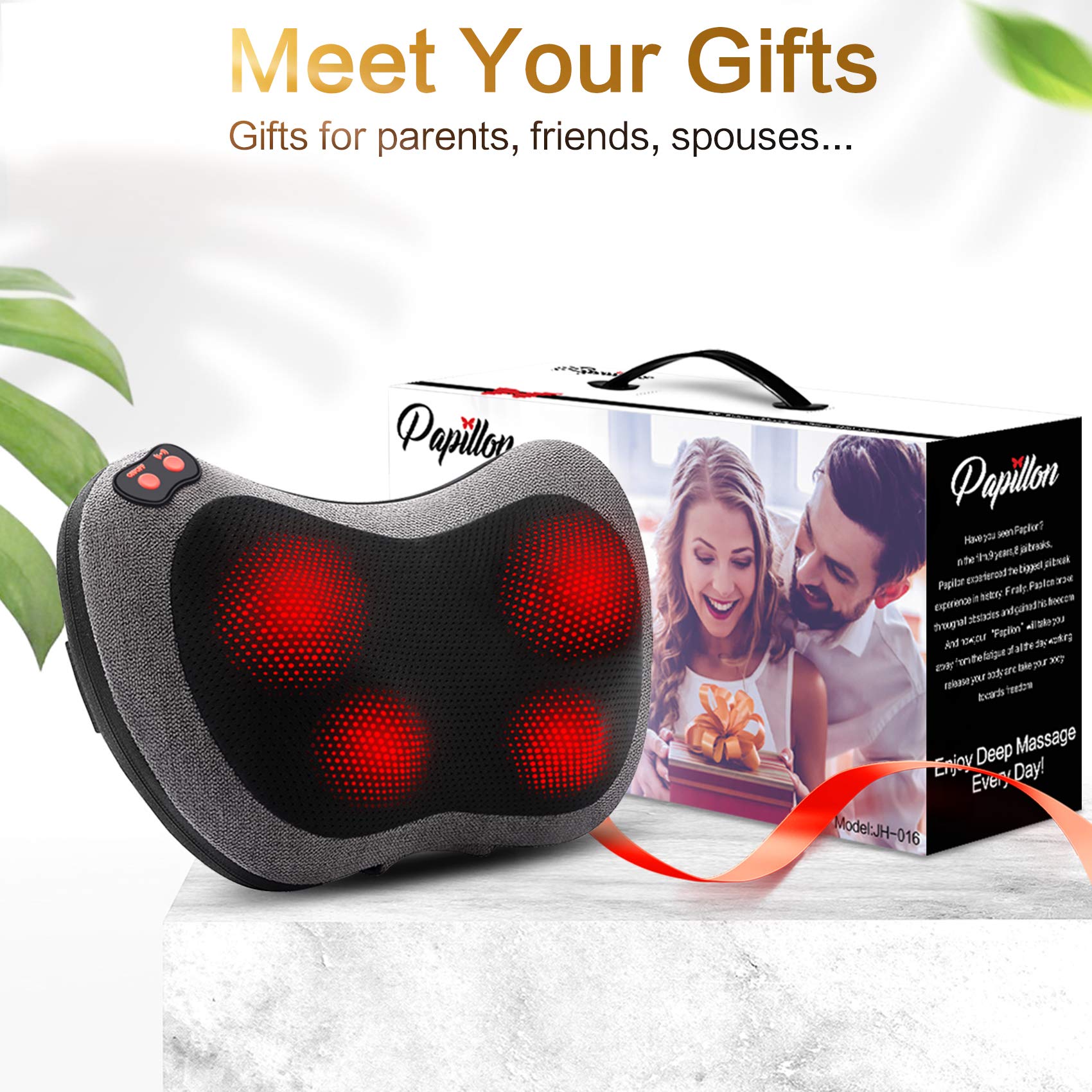 Papillon Back Massager with Heat - Shiatsu Pillow

