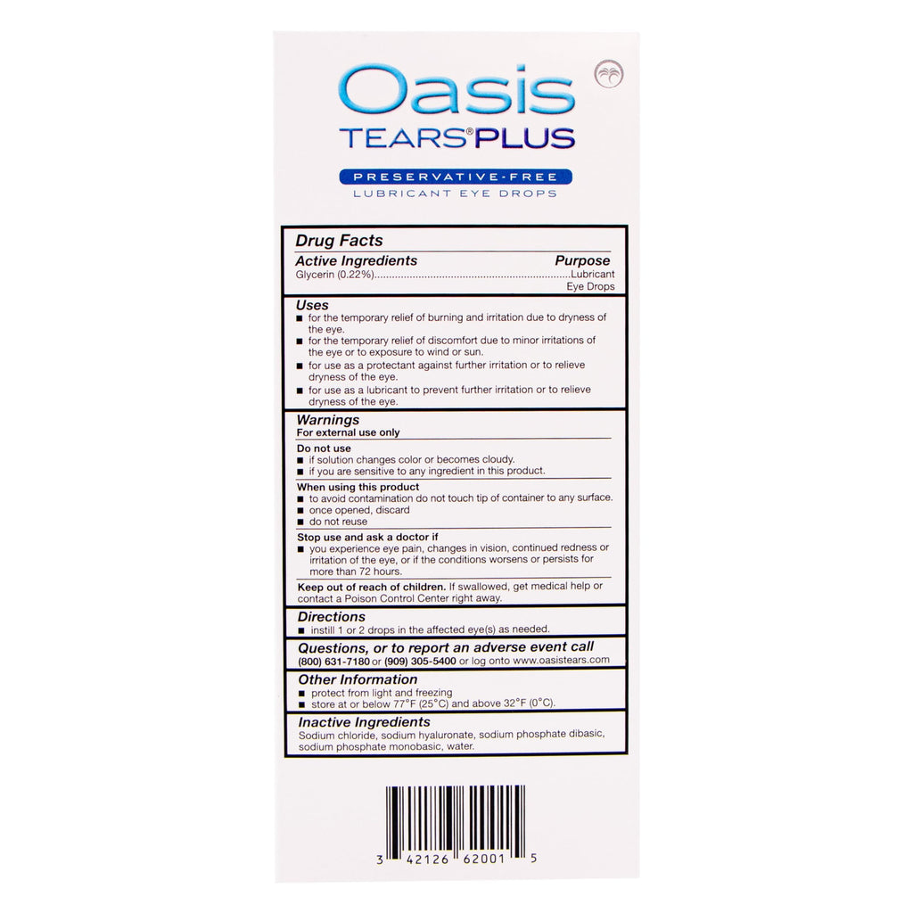 Oasis TEARS PLUS Preservative-Free Eye Drops

