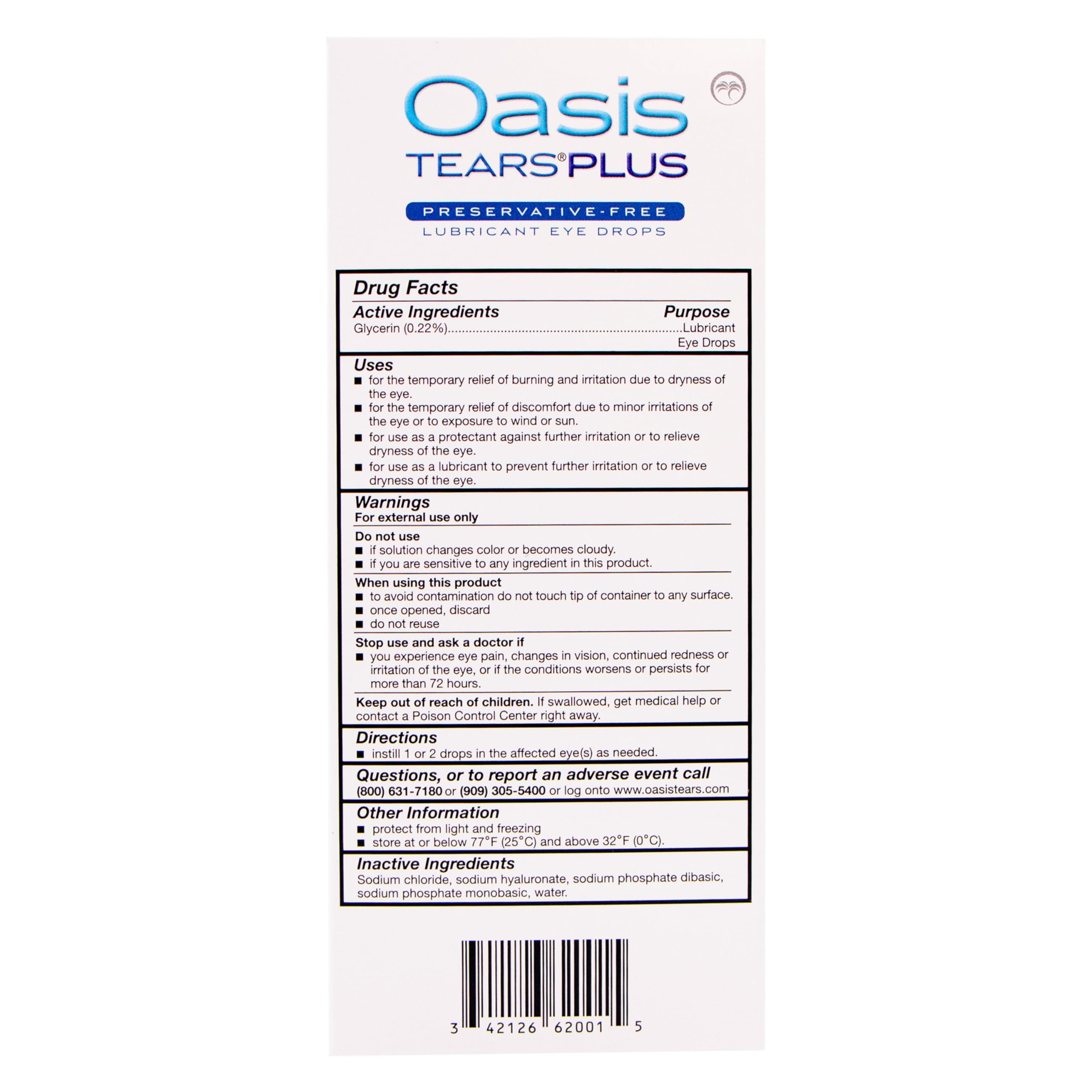 Oasis TEARS PLUS Preservative-Free Eye Drops

