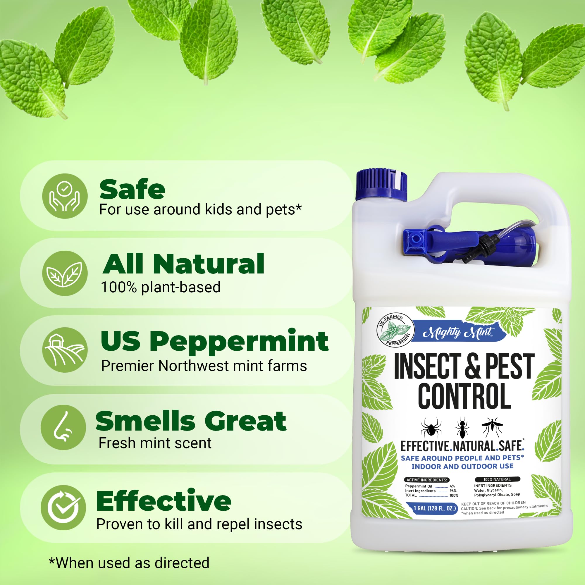 Mighty Mint Peppermint Oil Pest Repellent Spray - Pet-Safe

