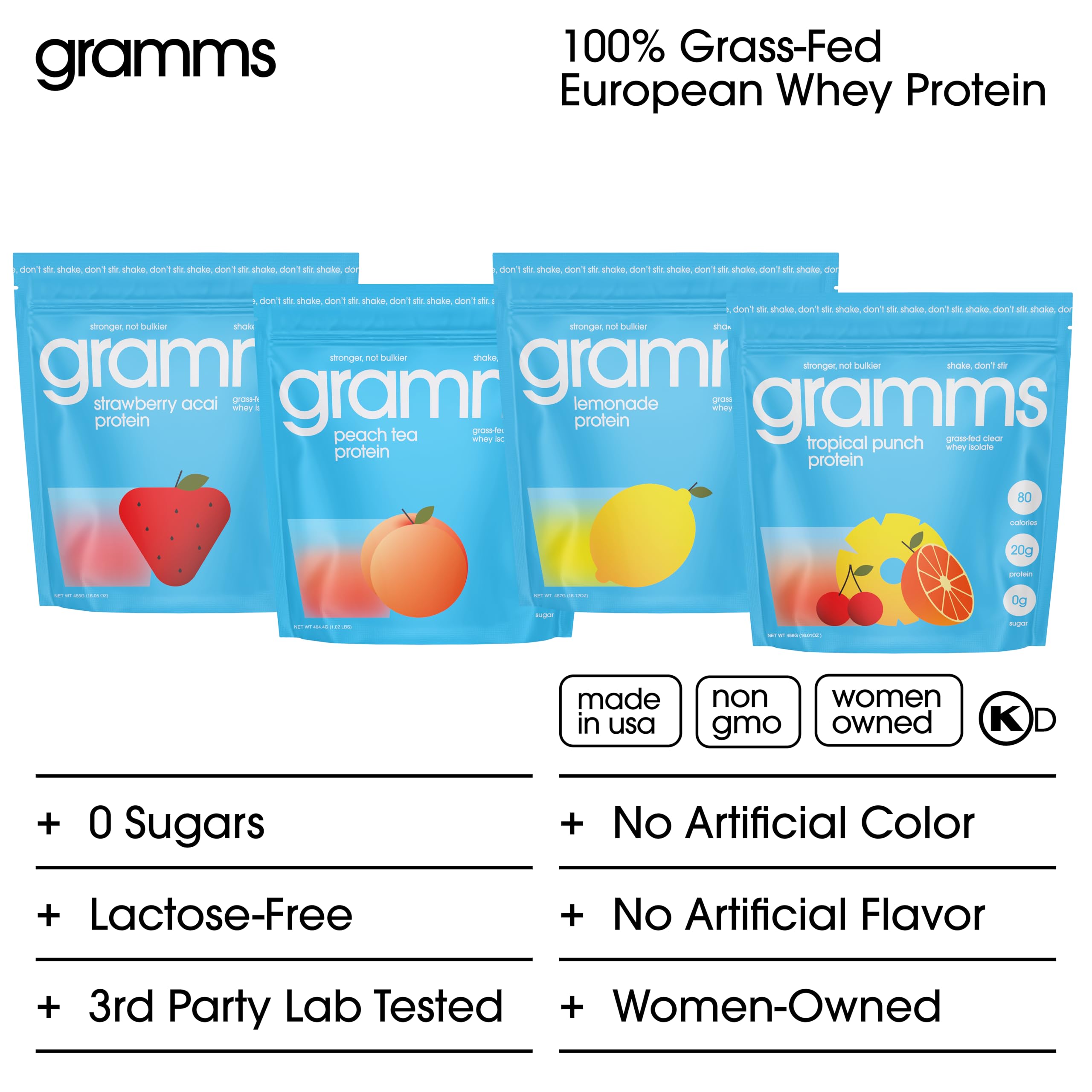 GRAMMS Clear Protein Powder 20g | Lactose Free Isolate

