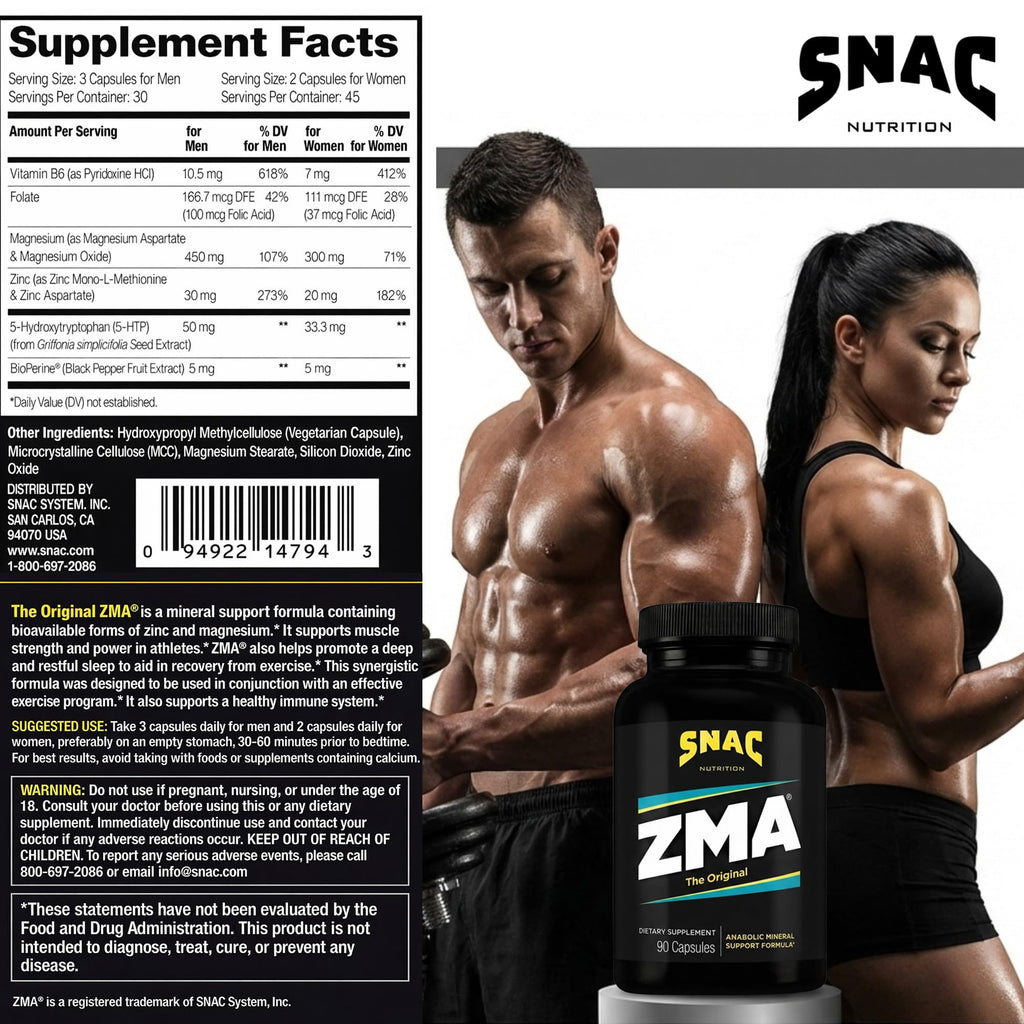 SNAC ZMA Sleep Recovery Supplement


