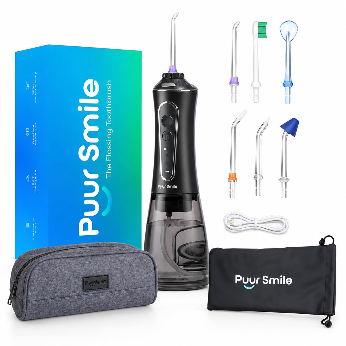 Puur Smile Water Flosser Cordless Portable IPX7 Waterproof