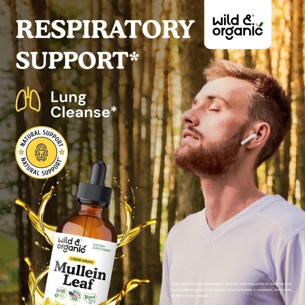 Wild & Organic Mullein Drops for Lungs with Echinacea

